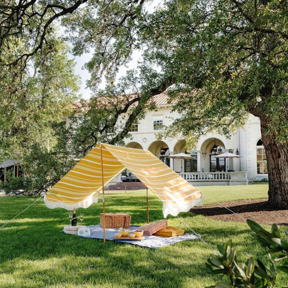 Business & Pleasure Premium Beach Tent in Yellow Stripes
